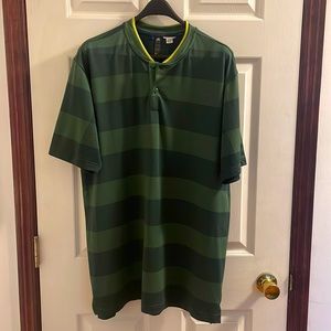 Green striped Adidas golf shirt
